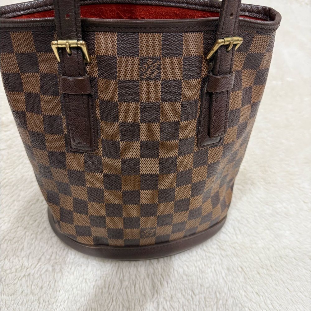 Louis Vuitton Damier Marais Bucket Checkered Brown Authentic